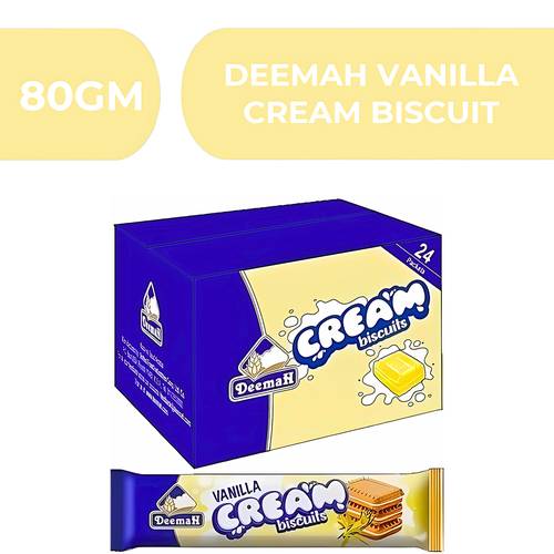 Deemah Vanilla Cream Biscuit  -  24X80gm