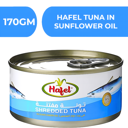Hafel Shredded Tuna In Sunflower Oil  -  24X170gm