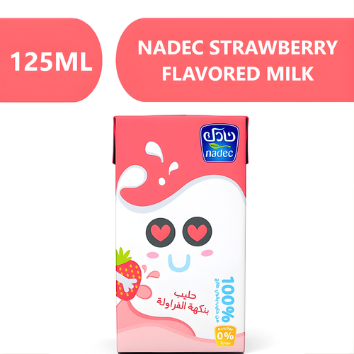 Nadec Strawberry Flavored Milk  -  18X125ml