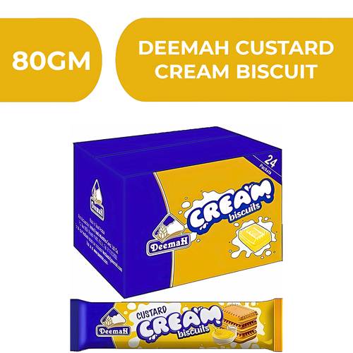 Deemah Custard Cream Biscuit  -  24X80gm