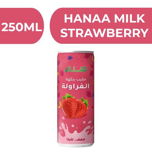 Hanaa Strawberry Flavored Milk  -  24X250ML