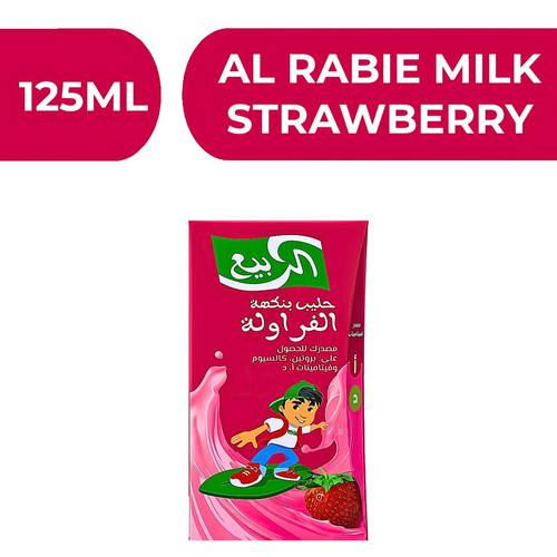 الربيع حليب بنكهة الفراولة  -  18X125ML