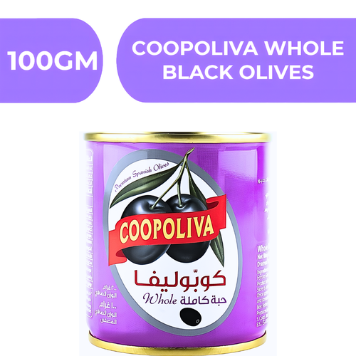 Coopoliva Whole Black Olives  -  12X100gm