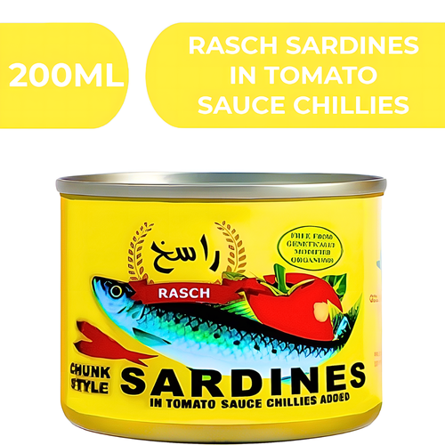 Rasch Sardines In Tomato Sauce Chillies  -  24X200ml