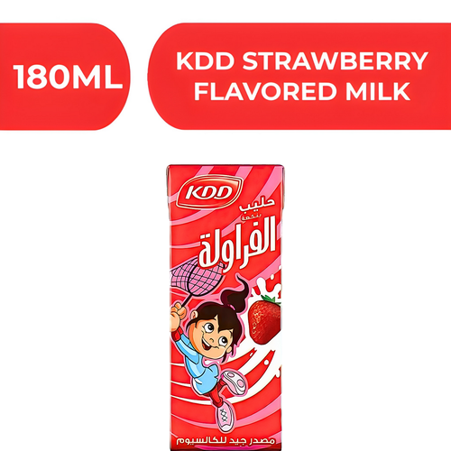 KDD Strawberry Flavored Milk  -  18X180ml