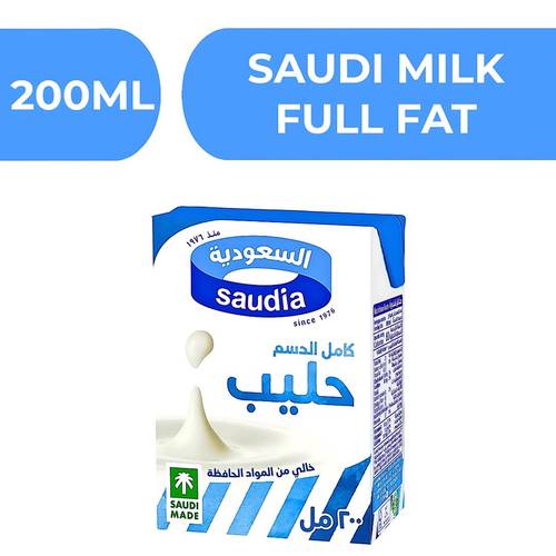 Saudi Milk Full Fat  -  24X200ML