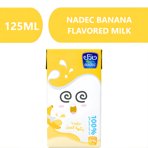 Nadec Banana Flavored Milk  -  18X125ml