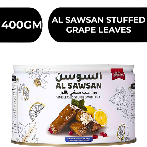 Al Sawsan Stuffed Grape Leaves With Rice  -  12X400gm