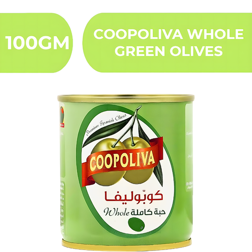 Coopoliva Whole Green Olives  -  12X100gm