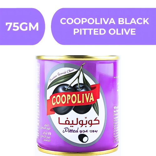 Coopoliva Black Pitted Olive  -  12X75gm