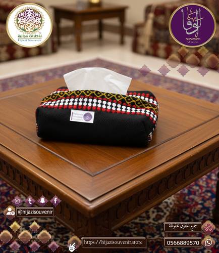 تلبيسة  علبة مناديل  بقماش سدو