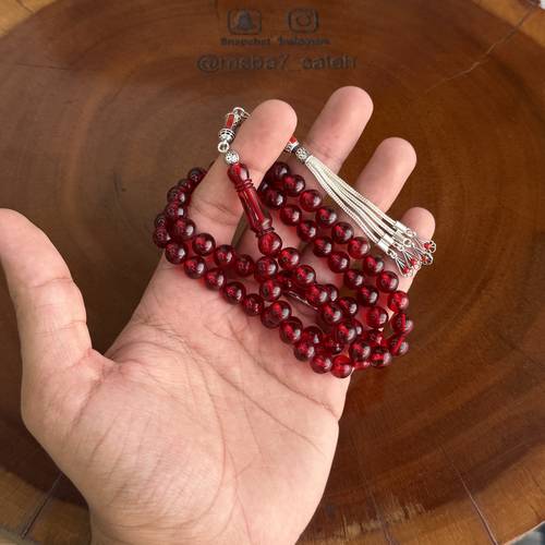 زعفران ( فواح ) عنابي بكركوش فضة عيار 925 من تصميمنا