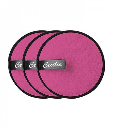 Cecilia 3-Pads Grapefruit Reusable Makeup Remover Rose Red