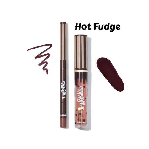 SHEGLAM Willy Wonka Cocoa Kiss Lipstick & Liner Set - Hot Fudge