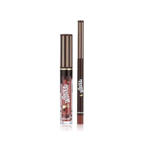 SHEGLAM Willy Wonka Cocoa Kiss Lipstick & Liner Set - Cookies Milk