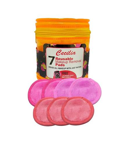 Cecilia 7-Pads Grapefruit Reusable Makeup Remover Multicolors