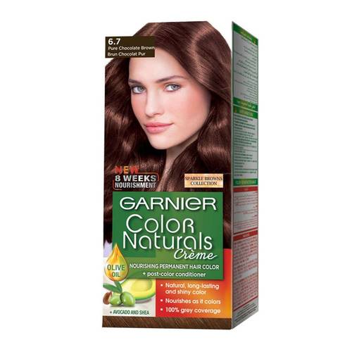 Garnier Color Naturals Cream Hair Color 6.7 Pure Chocolate Brown
