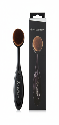 Oval Sponge Brush for Face Cleansing & Foundation - Black