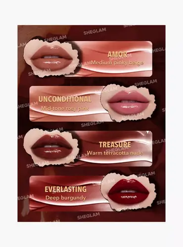 Moisturizing Embers Rose Immortal Lip Gloss Set by Shiglam
