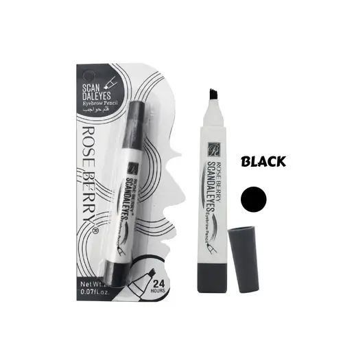 Eyebrow Pencil - Black Hair Stroke from Rose Berry 2 ml