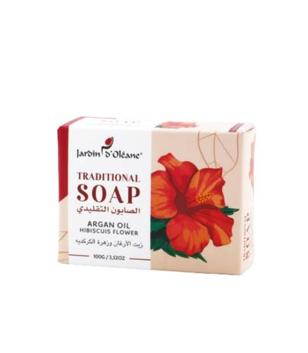 Jardin D Oleane Traditional Soap With Argan Oil and Hibiscus Flower 100g