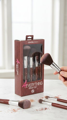 4-Piece Brush Set with Bag – For Everything by Coastal Scent
