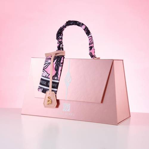 Rose Berry Makeup Set Bag - 12 Piece - Golden Pink Color