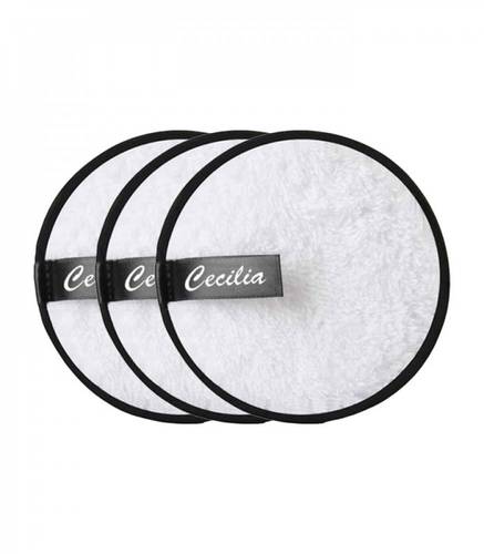 Cecilia 3-Pads Grapefruit Reusable Makeup Remover White