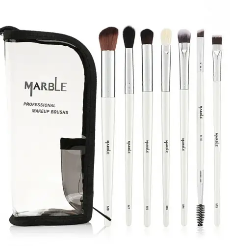 Marble 7-Piece Makeup Brush Set with Bag