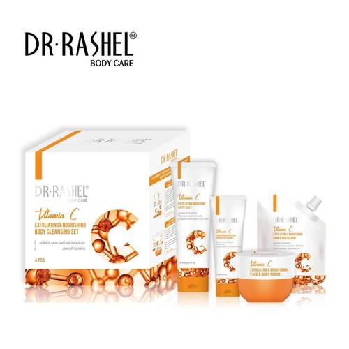 Dr. Rachel Vitamin C set for exfoliating and nourishing the body, 4 pieces