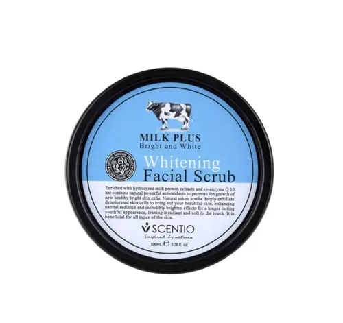 Milk Plus Scrub for Skin Brightening with Q10 sentio 