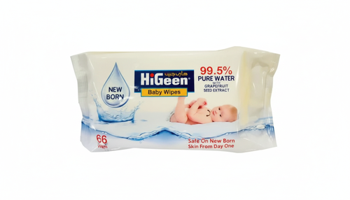 HiGen Baby Wet Wipes with 99.5% pure water  66 Sheets