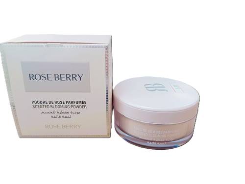 Fragrant body powder with ultra-shine and lightweight from rose berry