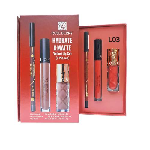 The Rose Berry Lip Collection 3 Pieces