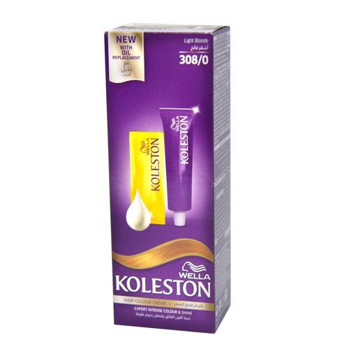 Hair color cream Wella Koleston with oil alternative, light blonde 308/0 - 50ml