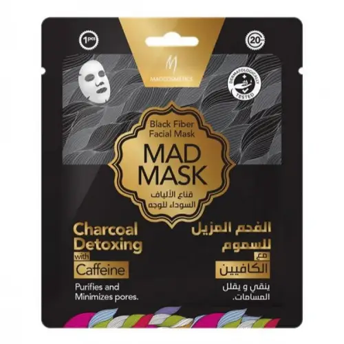 Face Mask with Charcoal and Caffeine Detox Toxin Removing Mad Mask from Mad Cosmetics 25ml