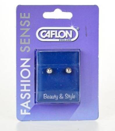 أقراط أنيقة بيضاء صغيرة الحجم، مقاس 4 مم من Caflon Fashion