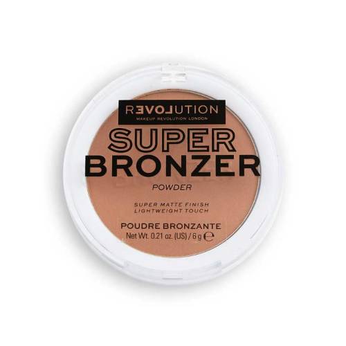 Revolution Relove Powder Bronzer Super Bronzer - Desert is a powder bronzer from Revolution Beauty London that provides a natural warmth and a beautiful bronzed look to the skin. It's known for its smooth, easy-to-blend formula, which delivers a long-lasting radiant finish. The Desert shade is ideal for adding a touch of sun-kissed glow.