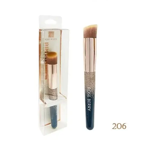 Contour Makeup Brush with Flat Angled Bristles by Rose Berry