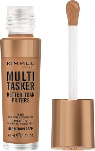 Rimmel Multi-Tasker Better Than Filters 3 in 1 primer, highlighter + glow booster. Wear it your way, for the ultimate skin glow!