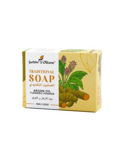 Jardin D Oleane Traditional Soap With Argan Oil and Turmeric Powder 100g