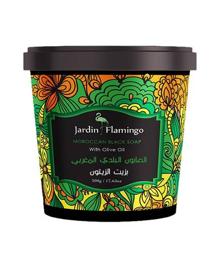 Jardin Flamingo Moroccan Black Soap With Olive Oil 500g