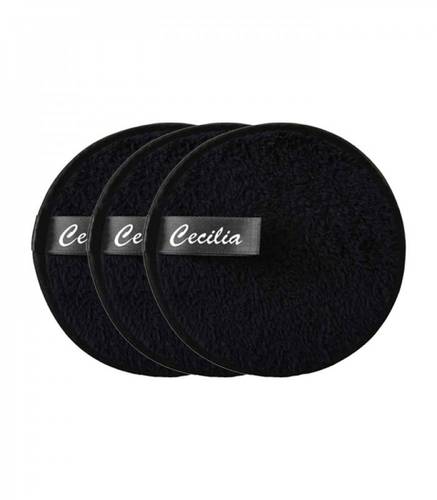 Cecilia 3-Pads Grapefruit Reusable Makeup Remover Black