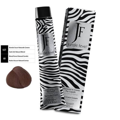 Permanent hair color enhanced 6.01 natural dark ash blonde from Jungle fever