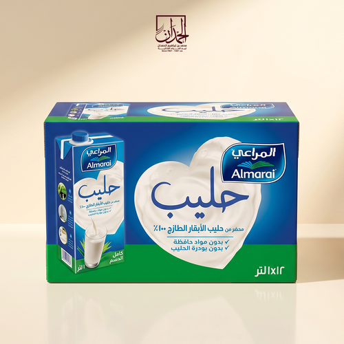 حليب المراعي كامل الدسم 1 لتر × 12 قطعة