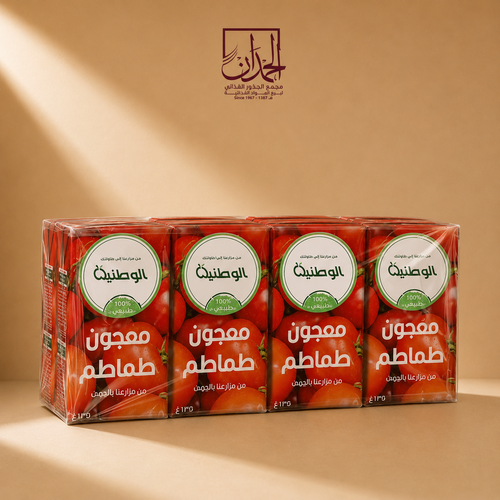 معجون طماطم الوطنية طبيعي 135 غرام شرنك 8 حبات