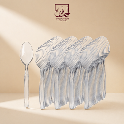 ملاعق صغيرة بلاستيك شفاف 100 حبة