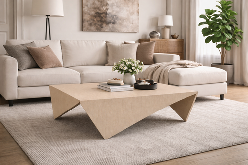 طاولة قهوة خشبية مودرن بتصميم هندسي K061