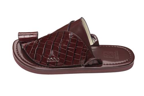 Men’s Eastern Shoes – Burgundy Crocodile Pattern Heritage Edition