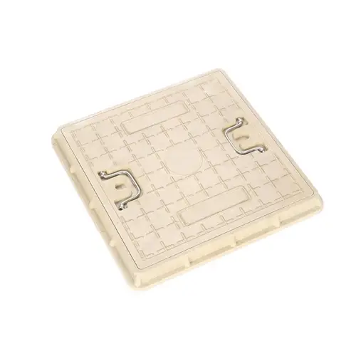 غطاء تفتيش فيبر PVC عالي التحمل بيج - 30×30 سم 